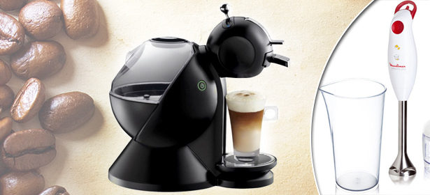 Кофе-машина NESCAFÉ® Dolce Gusto® Melody II от интернет-магазина «Техника даром» **со скидкой 50%** + блендер Moulinex Turbomix в подарок!. Москва - kupikupon.ru Кофе-машина NESCAFÉ® Dolce Gusto® Melody II от интернет-магазина «Техника даром» **со скидкой 50%** + блендер Moulinex Turbomix в подарок!