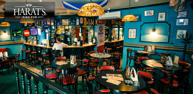 **Скидка 50%** на все меню и безалкогольные напитки в стильном ирландском пабе Harat's Irish Pub + **скидка 30%** на крепкие напитки
