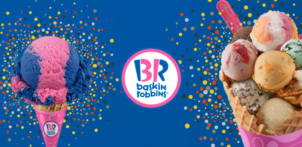 **Скидка 50%** на меню и напитки в Baskin Robbins: десерты, мороженое, выпечка, кондитерские изделия и другое!
