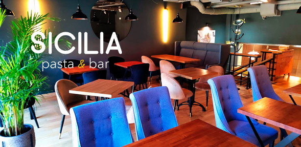 Все меню кухни и напитки в итальянском гастропабе Sicilia Pasta Bar: салат с морепродуктами, хумус с копченой курицей, тальятелле с чернилами каракатицы, «Тирамису» и многое другое. **Скидка до 50%**